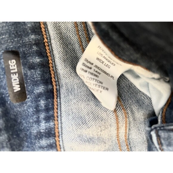 Judy Blue Any Time Any Place Wide Leg Jeans Light Wash Size 14 31 Stretch Boho - Picture 12 of 16